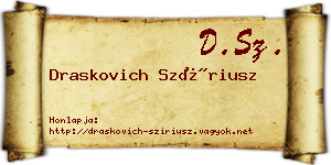 Draskovich Szíriusz névjegykártya